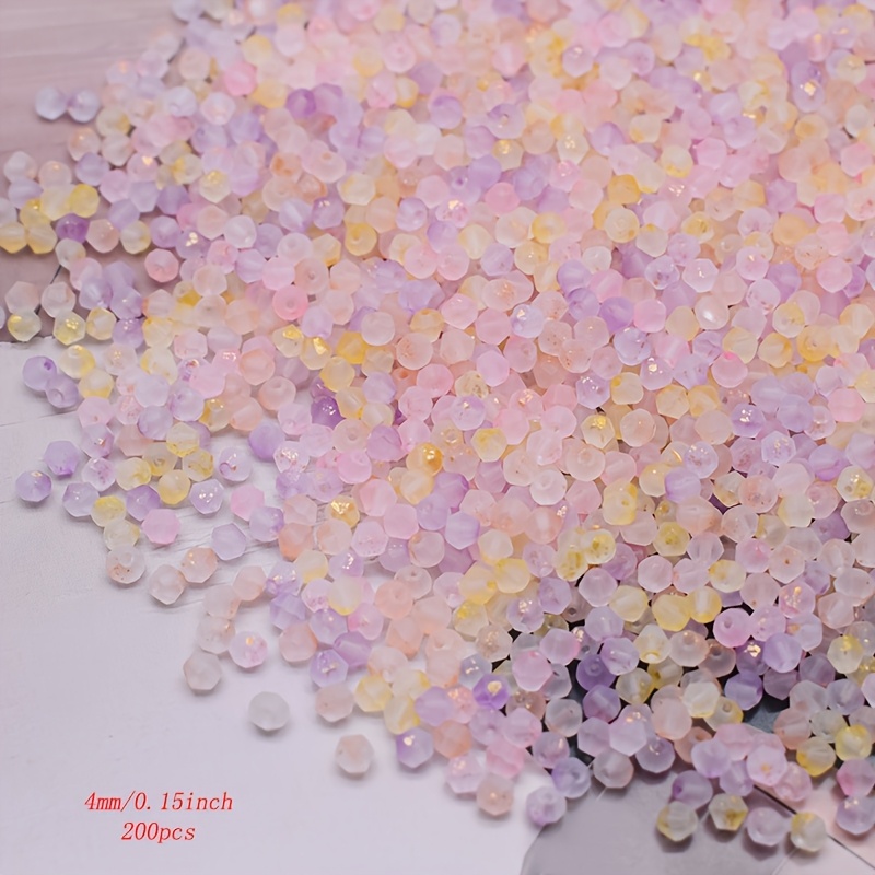 200pcs 4mm Multicolor Bicone Glass Beads for DIY Jewelry